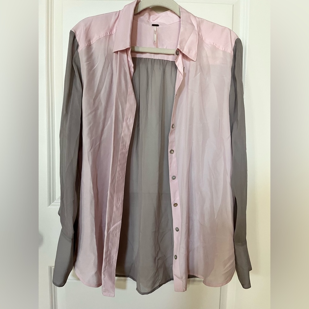 Silk button down Free People shirt